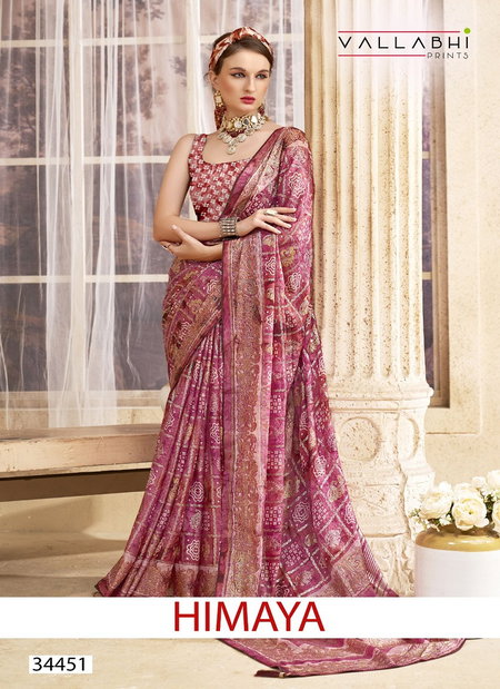 Himaya By Vallabhi Printed Chiffon Surat Daily Wear Saree Wholesale Market